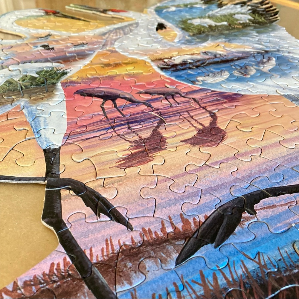 Bits and Pieces Mary Lou Troutman: Dance of the Whooping Cranes Shaped Puzzle - Picture 4 of 10